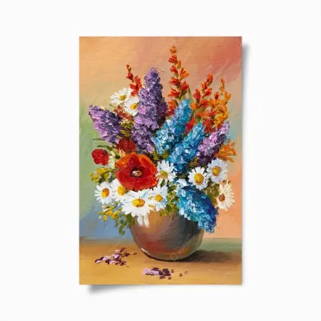 Plakat wielobarwny bukiet w wazonie – Wallissimo®