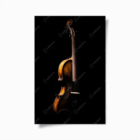Plakat eleganckie retro skrzypce na czarnym tle – Wallissimo®