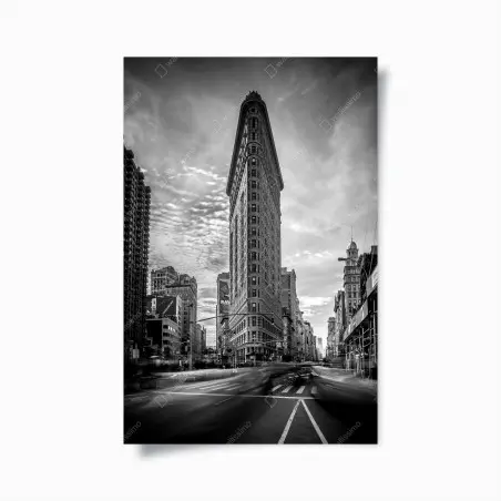 Plakat Flatiron, Nowy Jork — architektura w monochromie – Wallissimo®