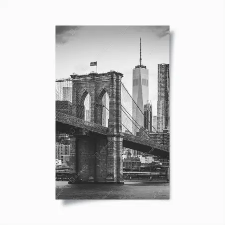 Plakat most brooklyński w czerni i bieli – Wallissimo®