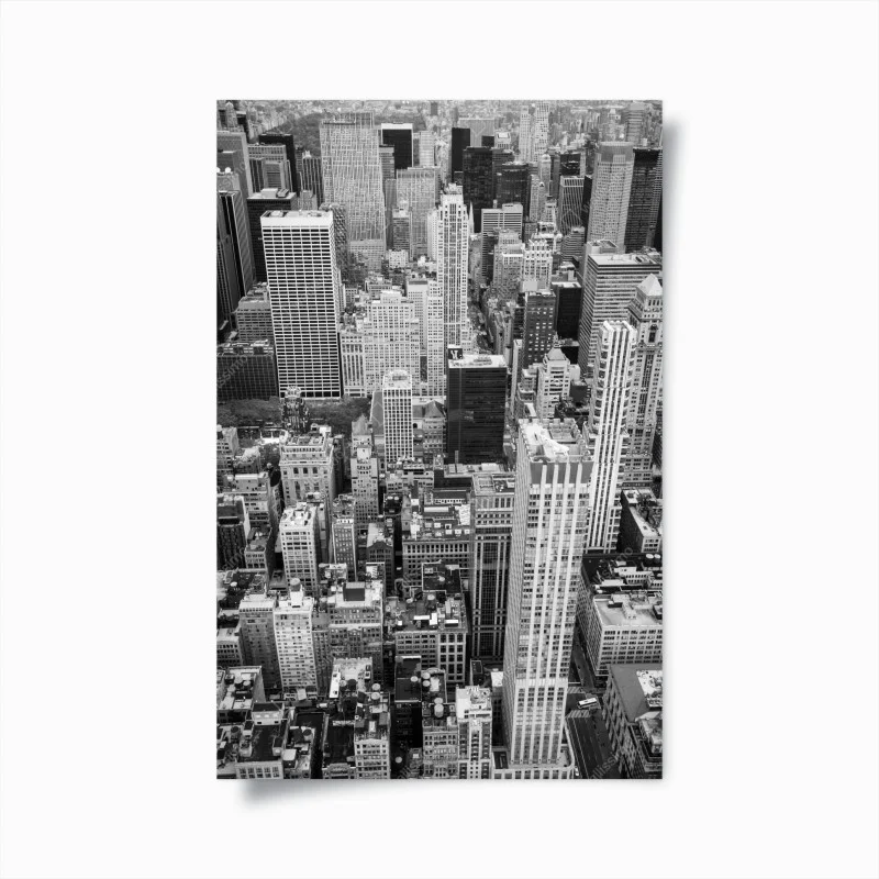 Plakat czarno-biała panorama miasta