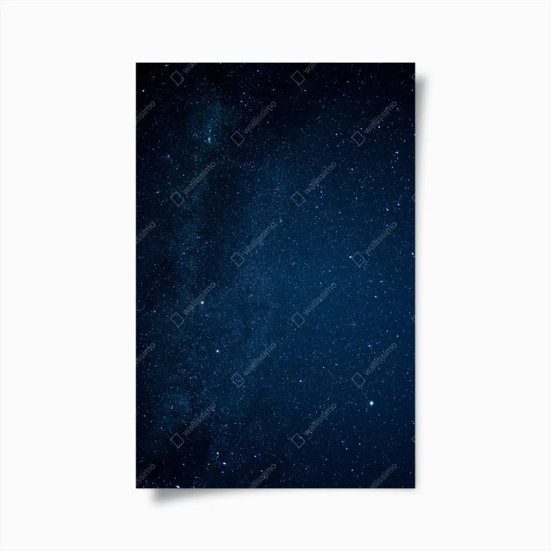 Plakat głębokie niebieskie gwiaździste niebo