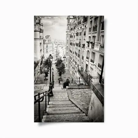 Plakat paryskie schody w monochromie – Wallissimo®