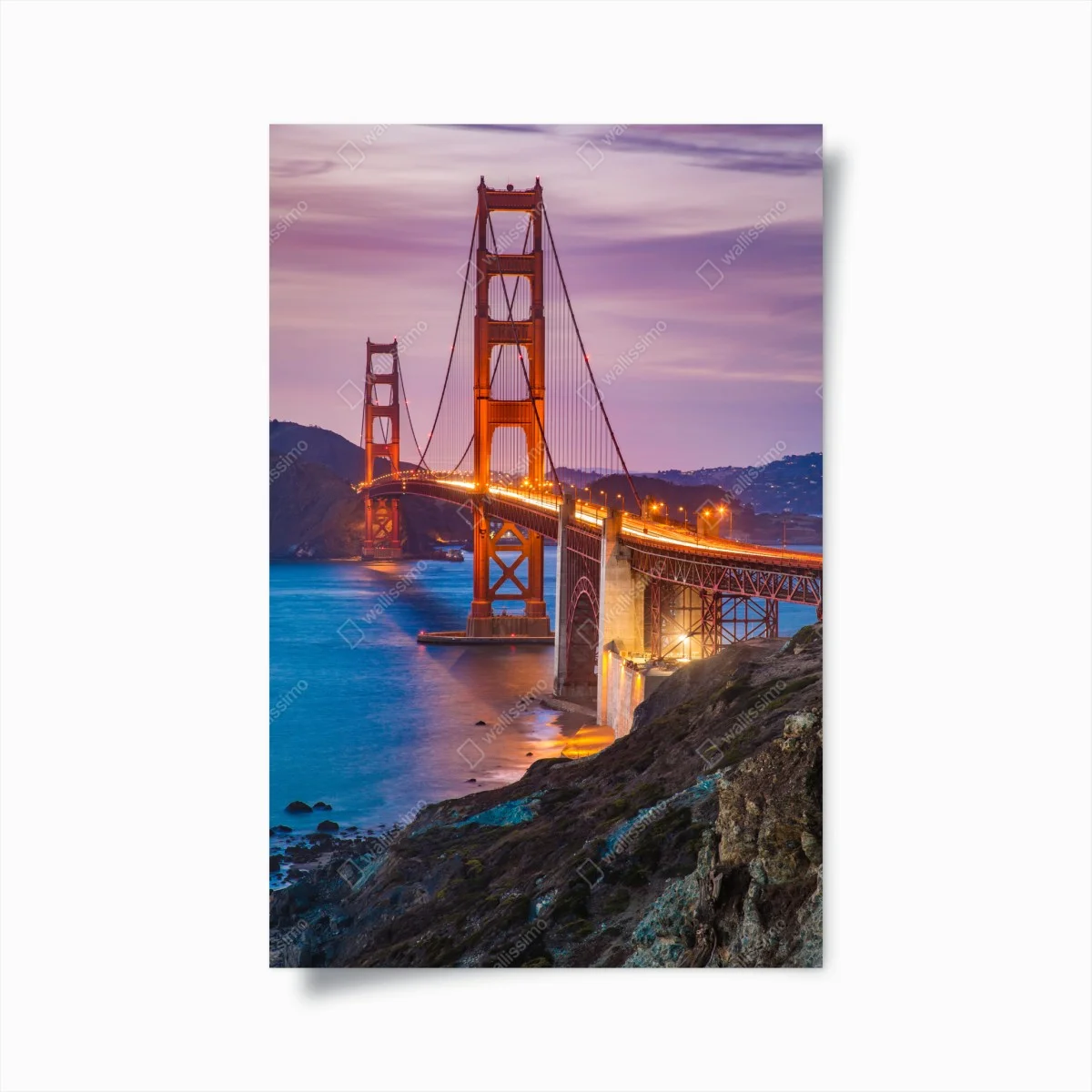 Plakat most Golden Gate o zmierzchu, San Francisco – Wallissimo® Plakat most Golden Gate o zmierzchu, San Francisco – Wallissimo®