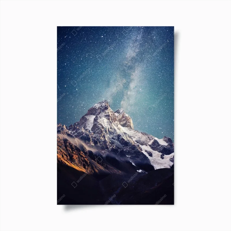 Plakat noc pełna gwiazd nad Ushba