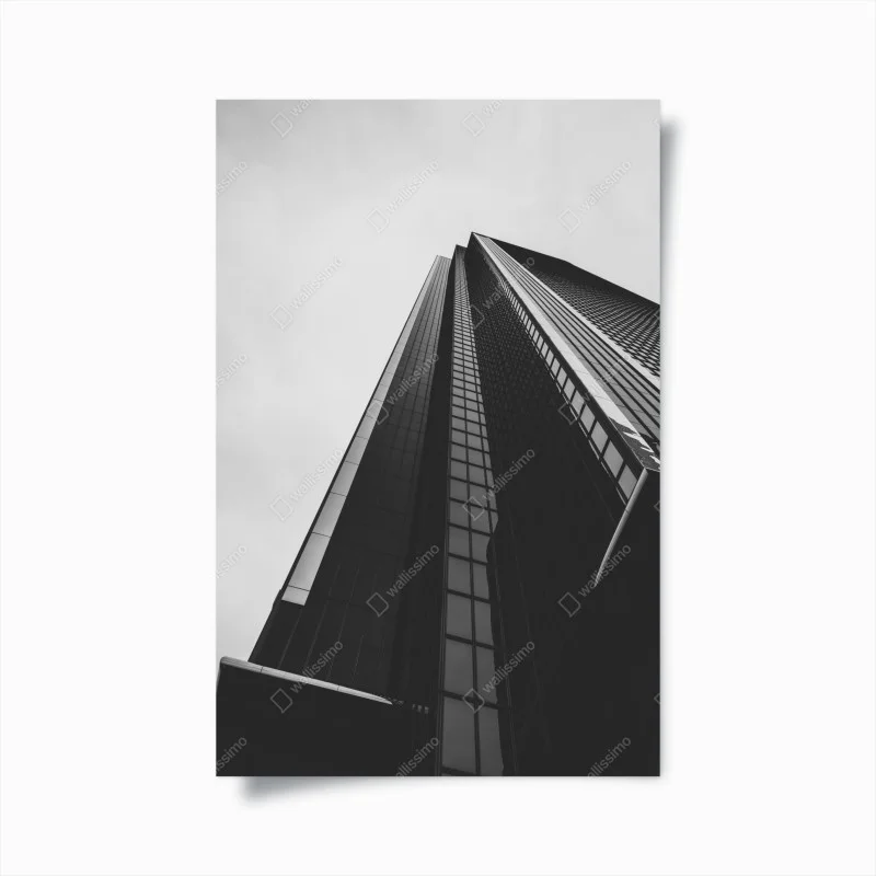 Plakat monochromatyczny wieżowiec w perspektywie