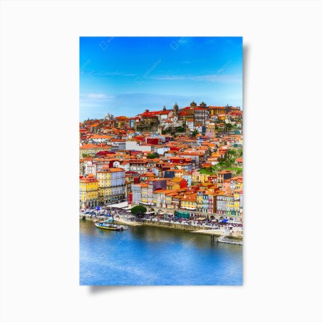 Plakat Porto barwny widok nadbrzeża – Wallissimo®