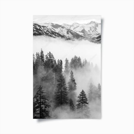 Plakat mglisty las Giant Forest, Sequoia National Park – Wallissimo®