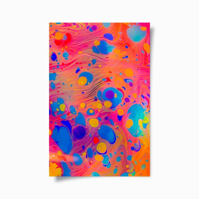 Plakat otomańskie ebru marmurkowe fale