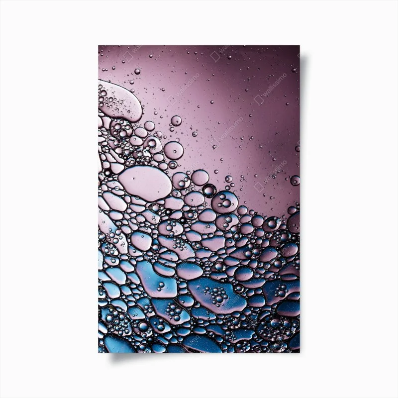 Plakat fioletowy abstrakcyjny wzór z bąbelkami