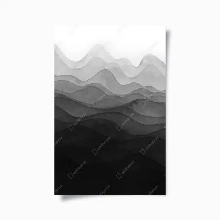 Plakat monochromatyczne warstwowe góry – Wallissimo®
