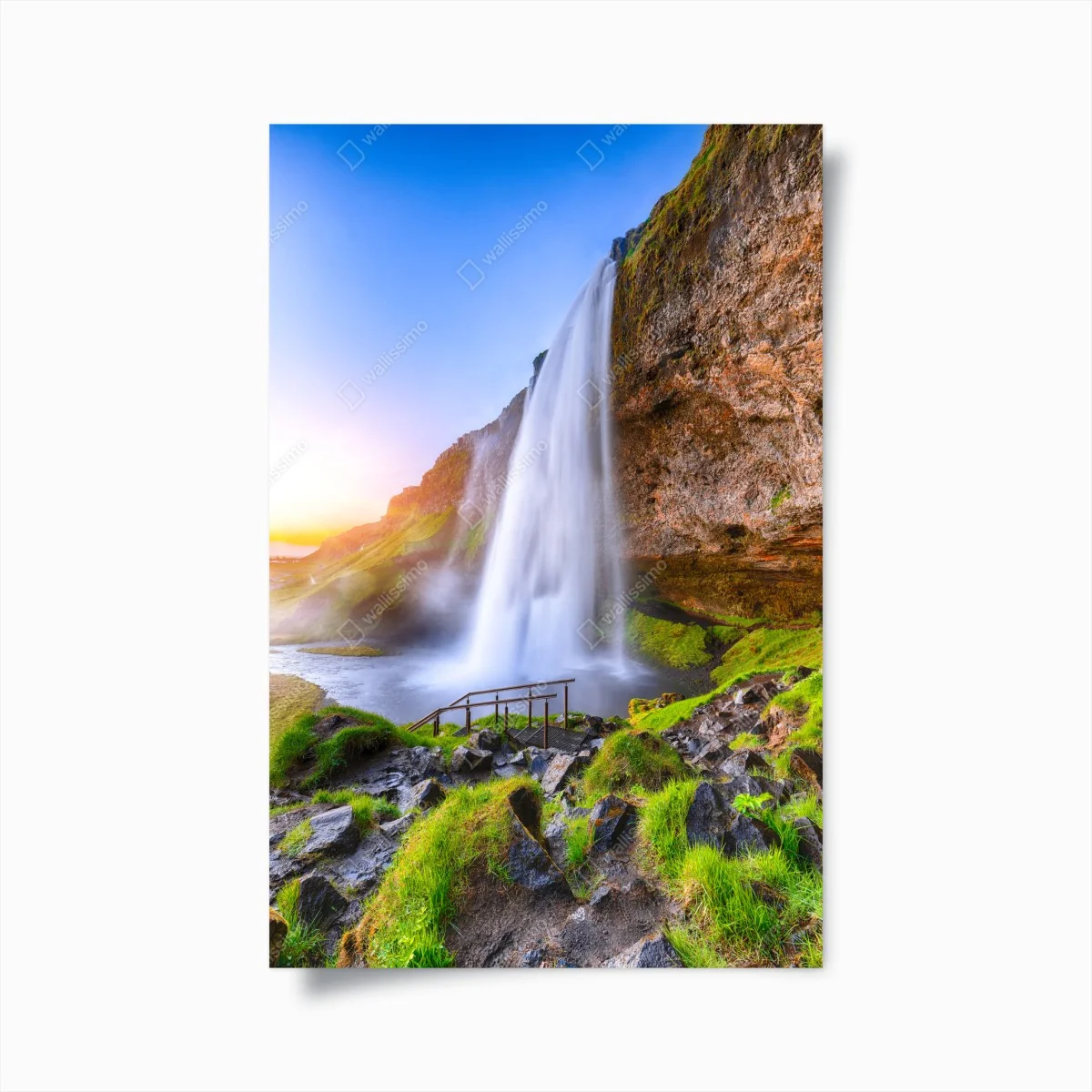 Plakat Seljalandsfoss wodospad o zachodzie słońca – Wallissimo® Plakat Seljalandsfoss wodospad o zachodzie słońca – Wallissimo®
