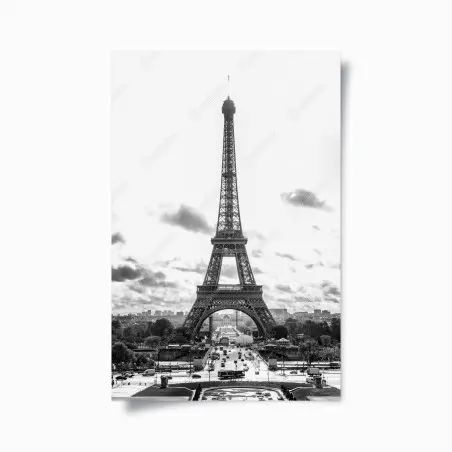Plakat Paryż Wieża Eiffla w monochromie – Wallissimo®