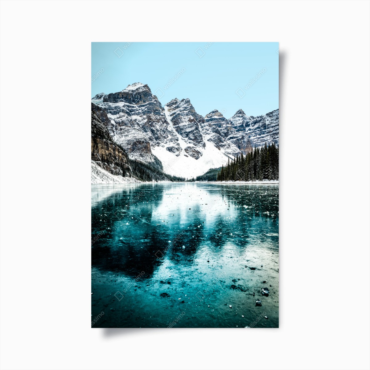 Plakat lodowe turkusowe odbicie gór – Wallissimo®