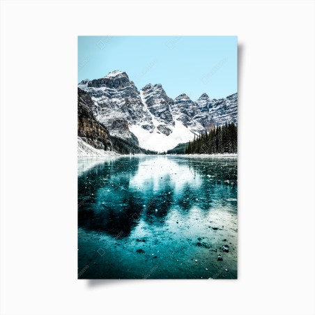 Plakat lodowe turkusowe odbicie gór – Wallissimo®