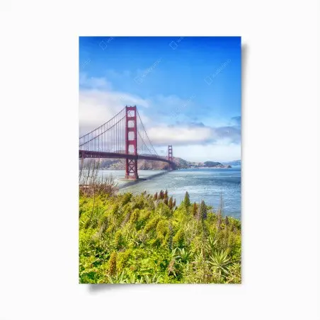 Plakat Golden Gate nad zatoką San Francisco – Wallissimo®