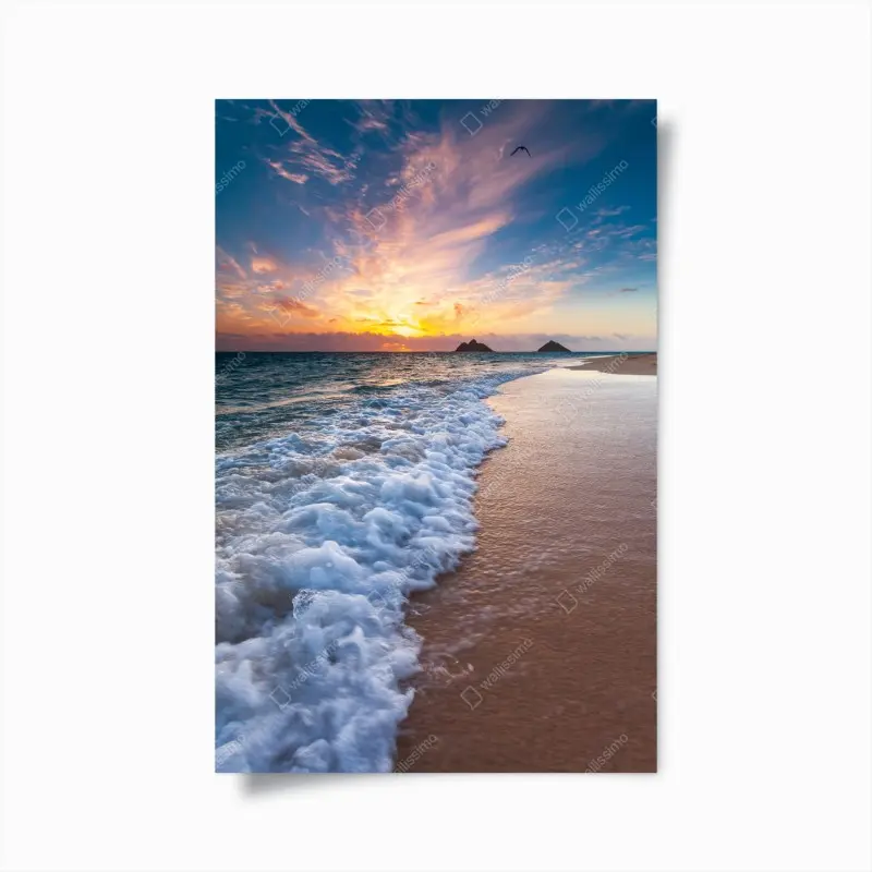 Plakat drewniany pomost prowadzący na plażę, Sylt – Wallissimo®