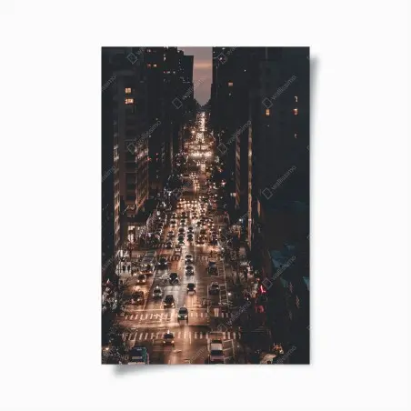 Plakat Manhattan nocna aleja – Wallissimo®
