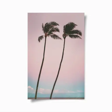 Plakat pastelowe palmy o zmierzchu – Wallissimo®