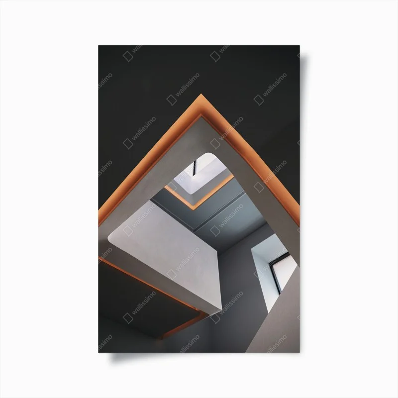 Plakat minimalistyczne geometryczne wnętrze z świetlikiem