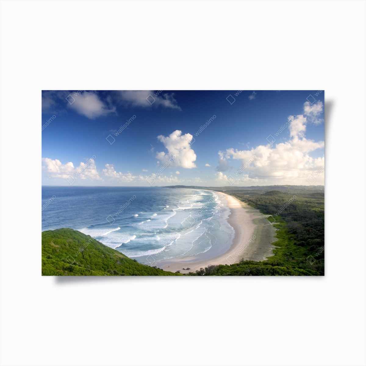 Plakat panorama wybrzeża Byron Bay – Wallissimo®