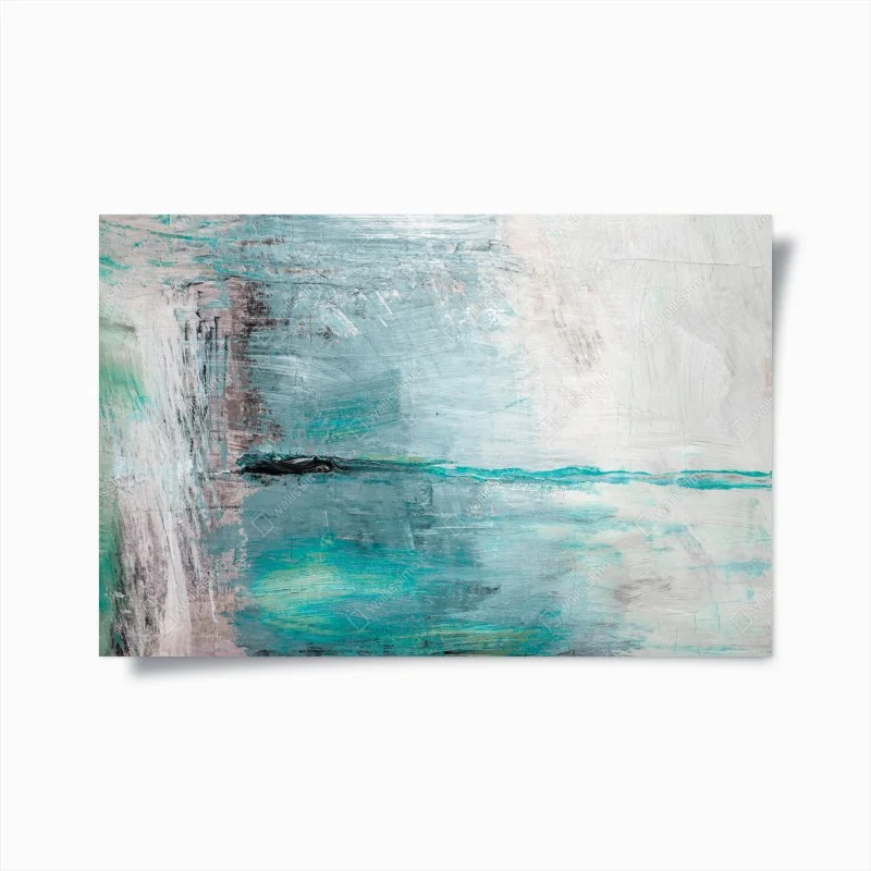 Plakat spokojna turkusowa abstrakcyjna morska panorama