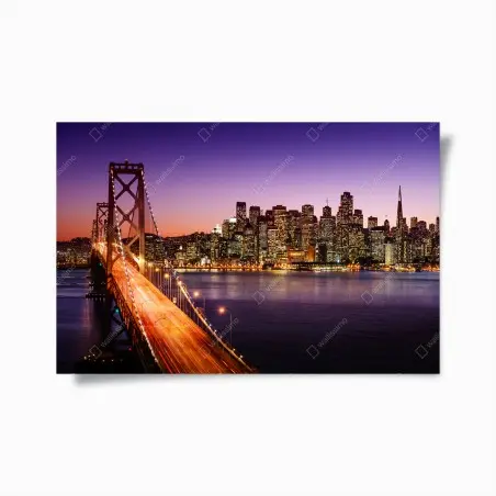 Plakat San Francisco panorama miasta o zachodzie słońca – Wallissimo®