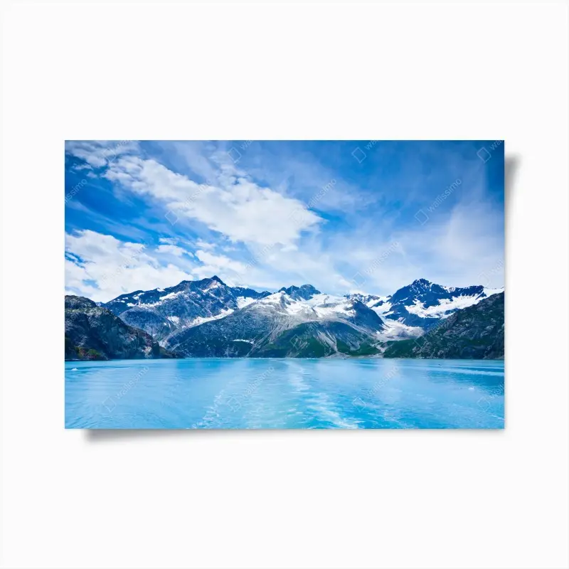 Plakat ośnieżone szczyty w Glacier Bay, Alaska