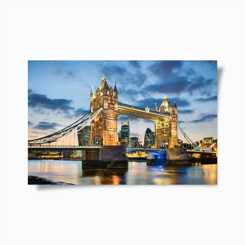 Plakat Tower Bridge o zachodzie słońca, Londyn