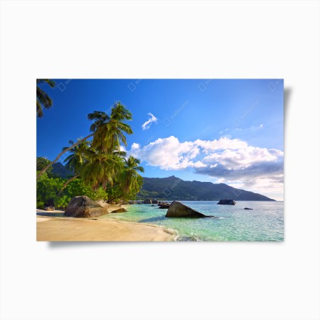 Plakat tropikalna plaża na Mahe – Wallissimo®