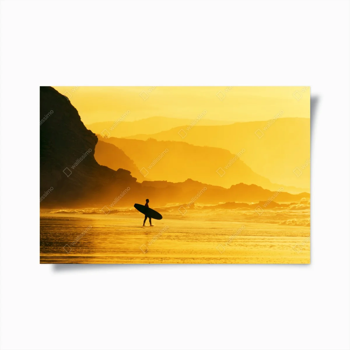Plakat surfer przy złotym zachodzie słońca – Wallissimo® Plakat surfer przy złotym zachodzie słońca – Wallissimo®