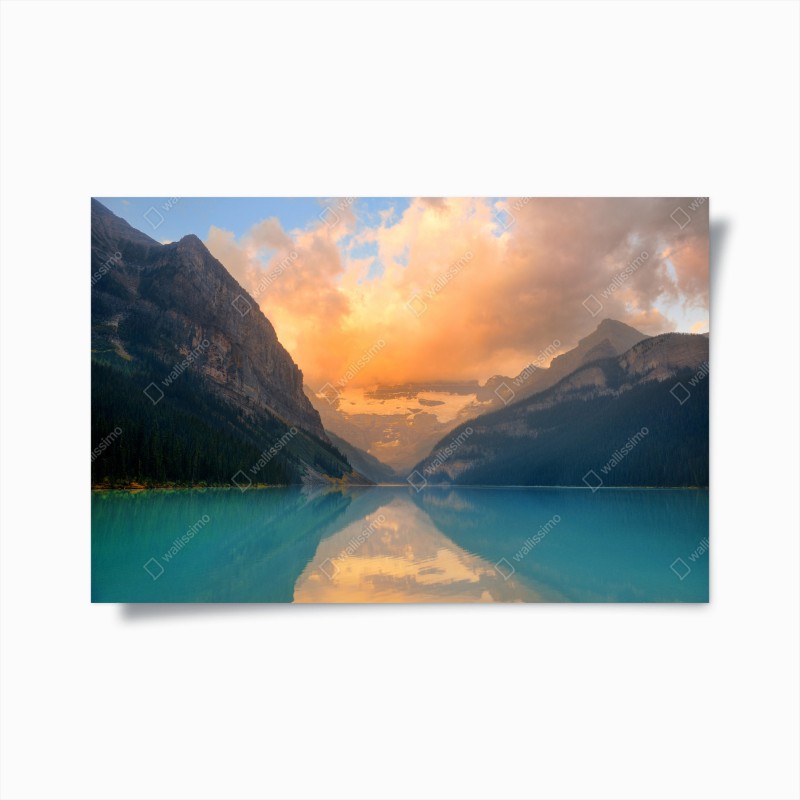 Plakat wschód słońca nad Lake Louise, Banff