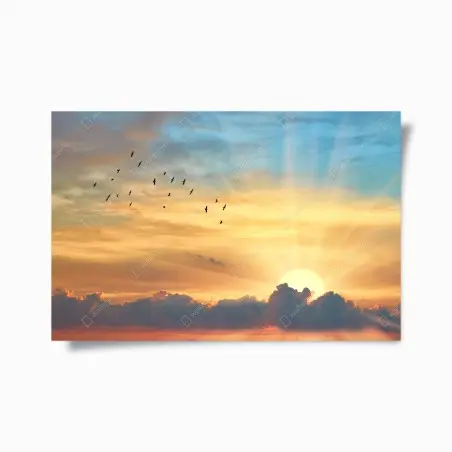 Plakat złoty wschód słońca nad chmurami – Wallissimo®