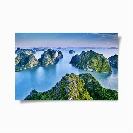 Plakat zatoka Ha Long panorama wapiennych wysp – Wallissimo®