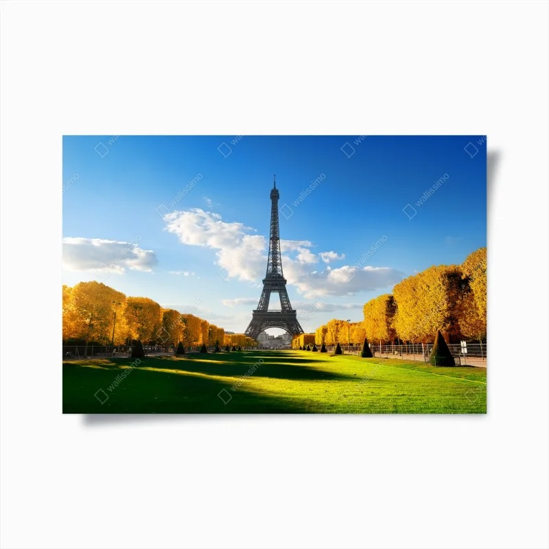 Plakat wiosna na Champs de Mars, Wieża Eiffla, Paryż