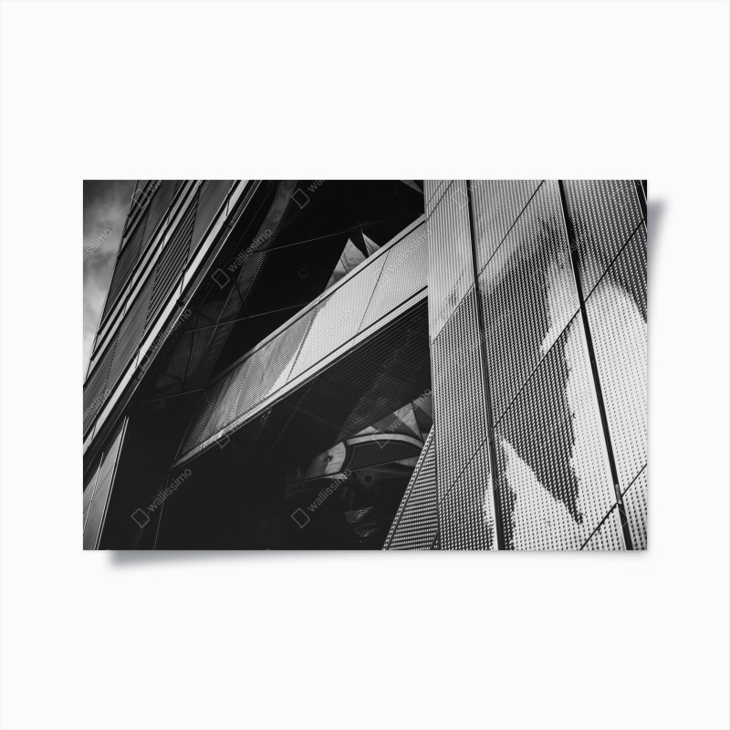 Plakat geometryczna fasada w monochromie