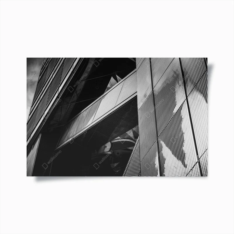 Plakat geometryczna fasada w monochromie
