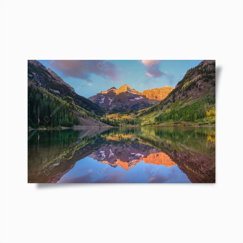 Plakat wschód słońca nad Maroon Bells