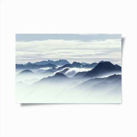 Plakat mglista warstwa gór o świcie – Wallissimo®