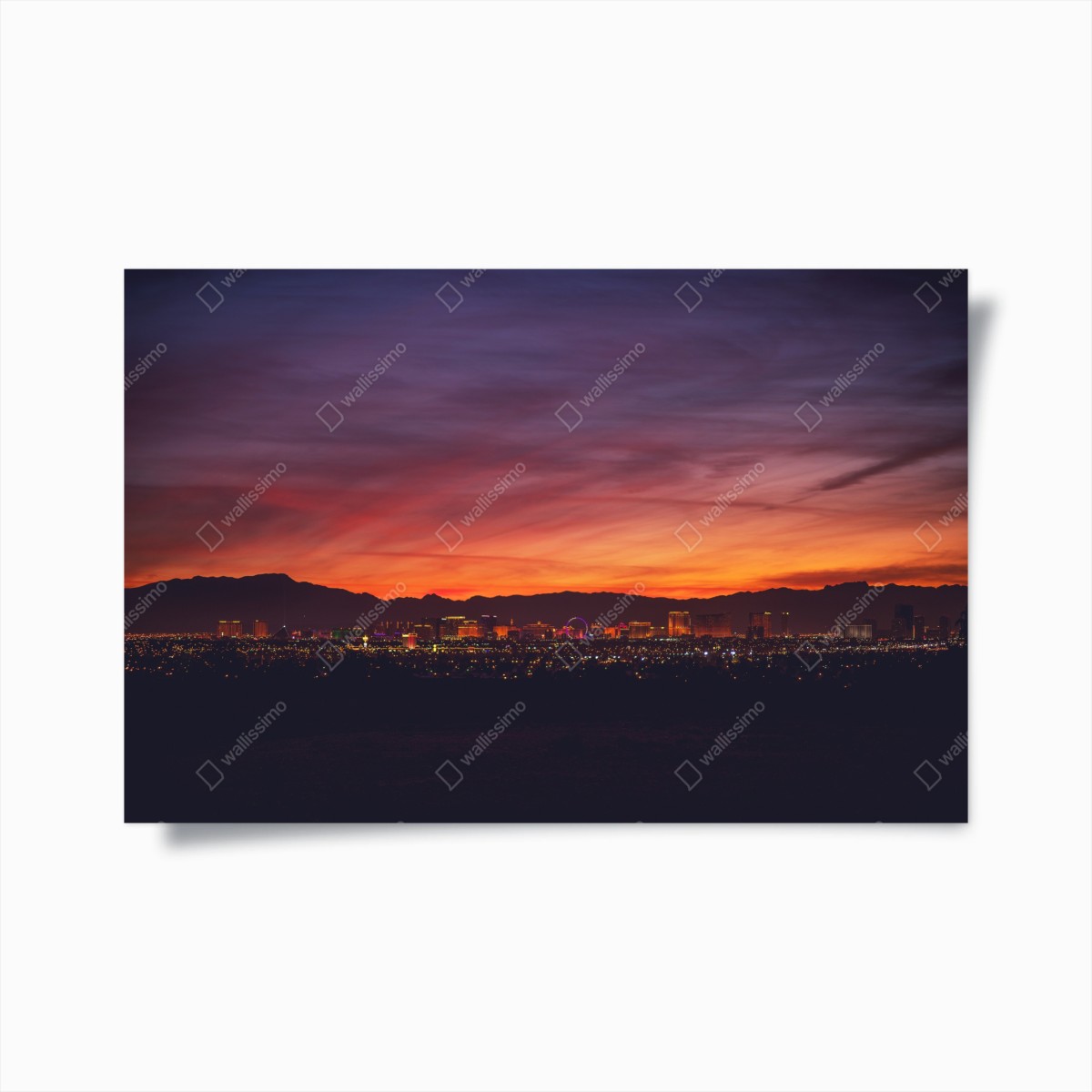 Plakat Las Vegas panorama o zmierzchu – Wallissimo®