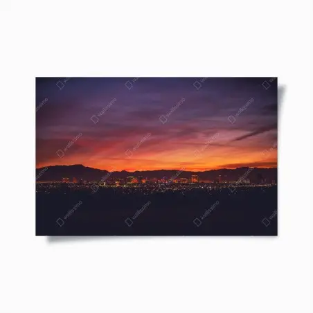Plakat Las Vegas panorama o zmierzchu – Wallissimo®