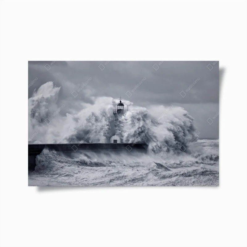 Plakat latarnia morska pochłonięta przez fale