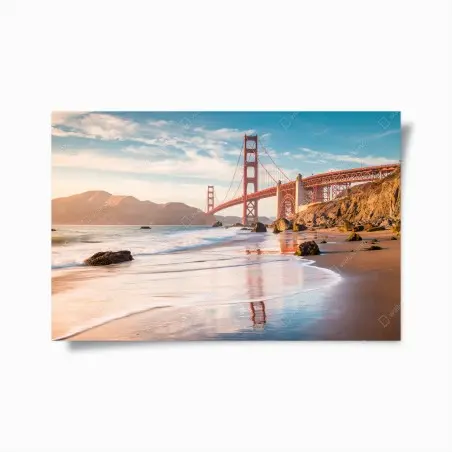 Plakat San Francisco Golden Gate o zachodzie słońca – Wallissimo®