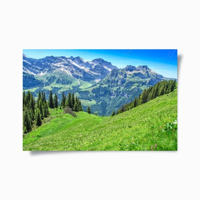 Plakat alpejska panorama Engelberg, Szwajcaria