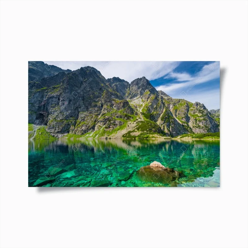Plakat Czarny Staw górskie odbicie Tatry