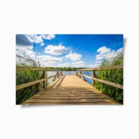 Plakat słoneczny pomost nad jeziorem – Wallissimo®