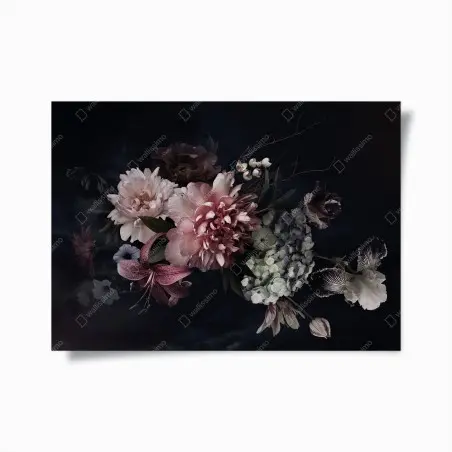 Plakat bukiet piwonii i hortensji – Wallissimo®