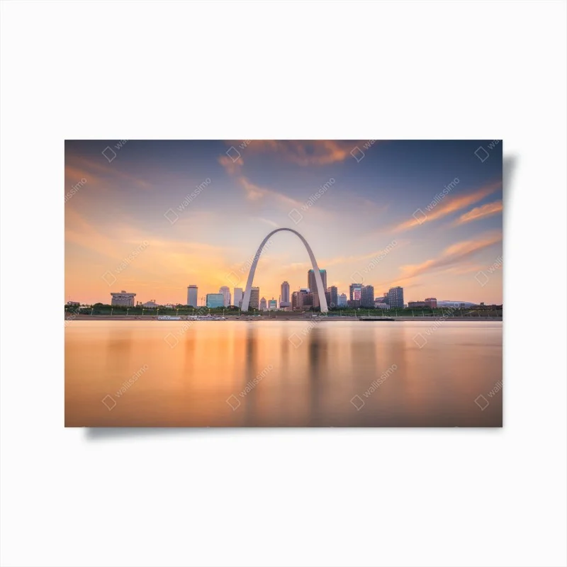Plakat St. Louis panorama o zmierzchu