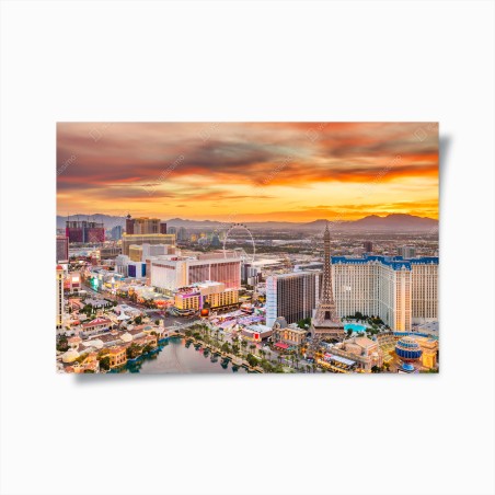 Plakat Las Vegas panorama o zmierzchu – Wallissimo®