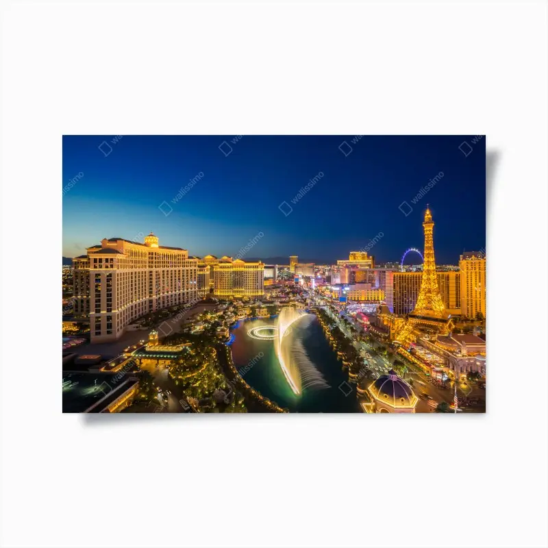 Plakat panorama Las Vegas nocą